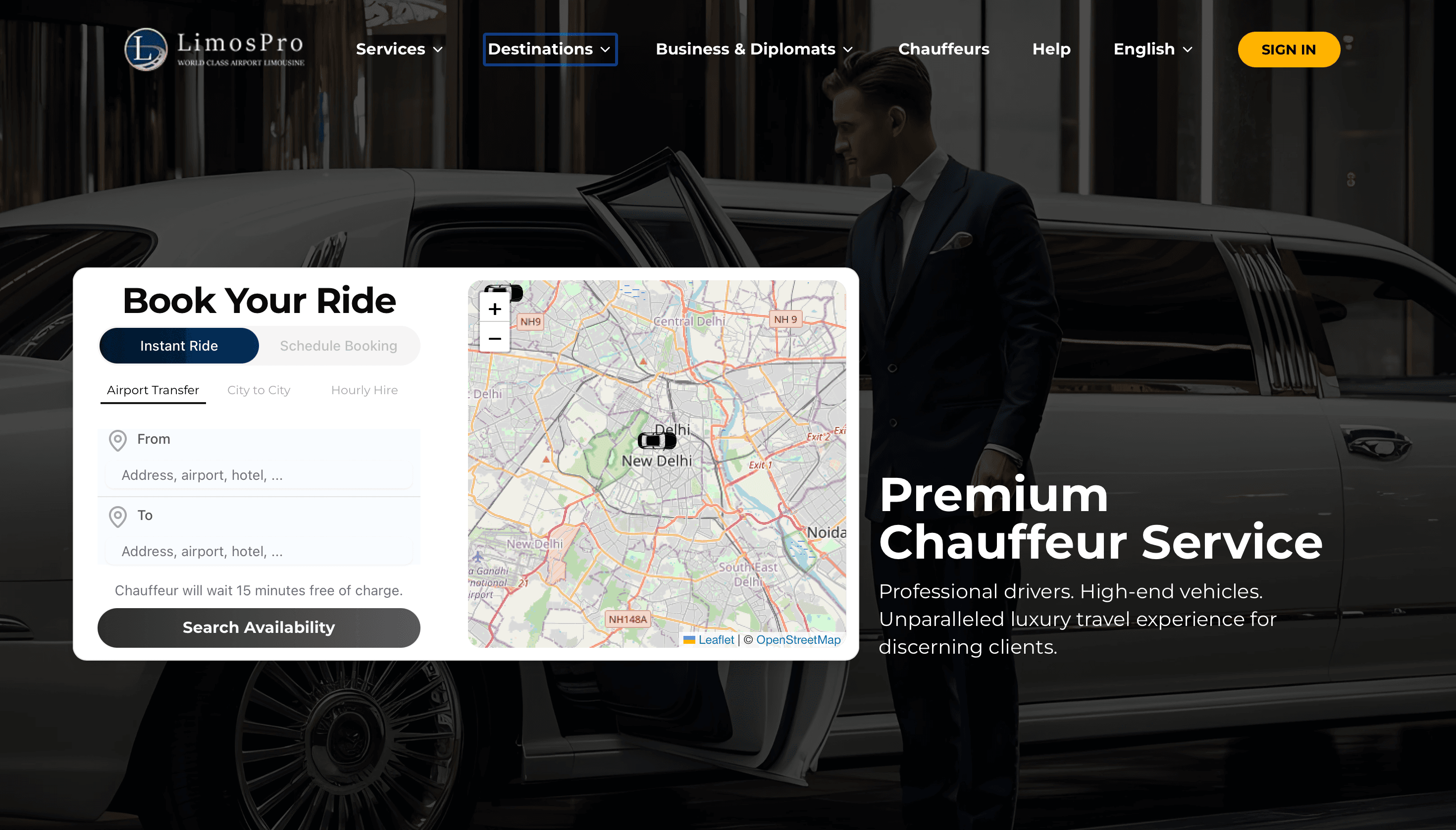 Screenshot of LimosPro - Online taxi booking app